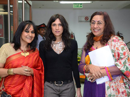 With Fashion Designer - Rina Dhaka and Dr. Maju Kalra Prakash - Executive Director FICCI FLO 