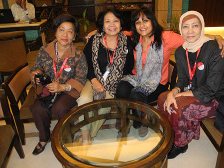 With my friends from Indonesia - Naning Adinoso, Rani and Bugis.