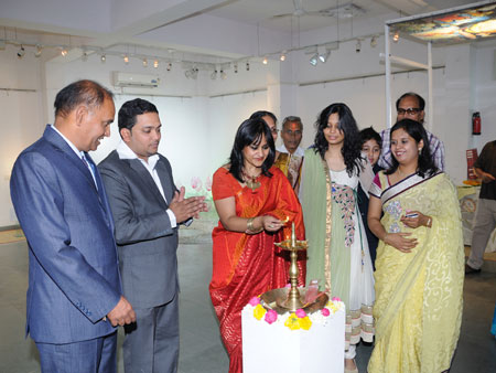 Ms. Lipika Sud as a Chief Guest - Lighting of the Lamp at the Glass Apart Exhibition at Indore